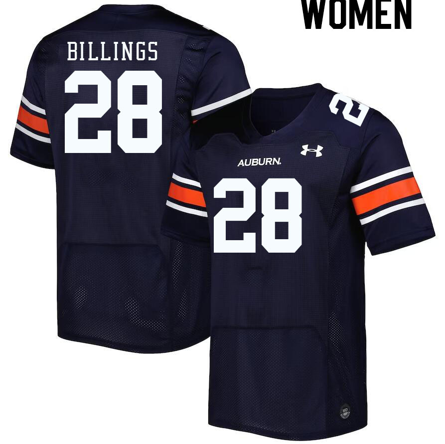 Women #28 Jackson Billings Auburn Tigers College Football Jerseys Stitched-Navy